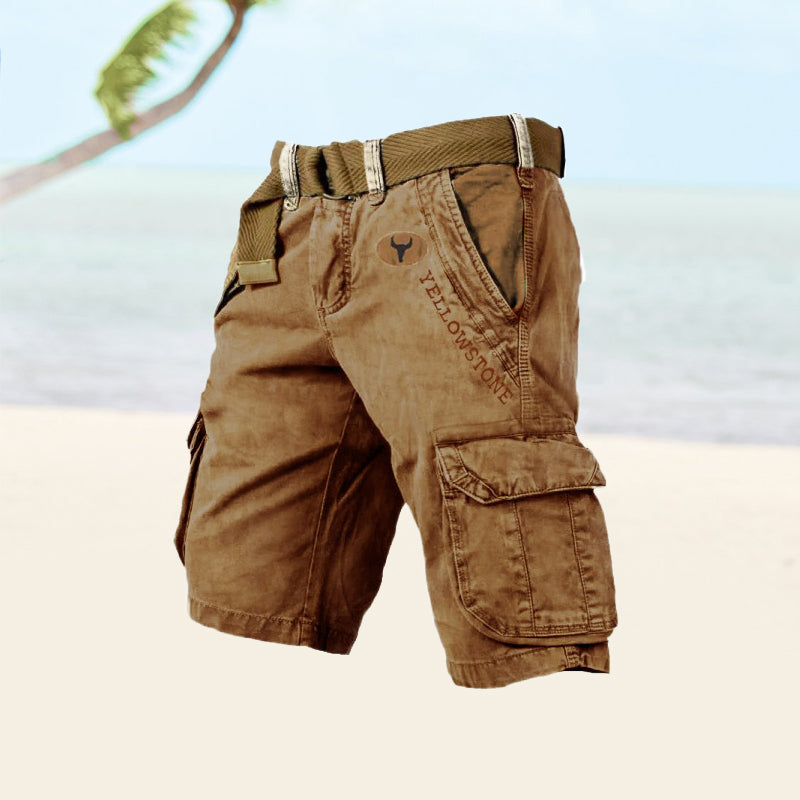 Short cargo homme résistant, multi-poches, essentiel pour les journées d'été actives.