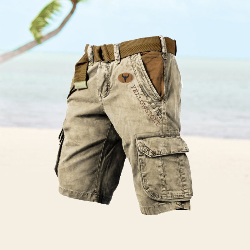 Short cargo homme, coupe confortable, style estival décontracté, parfait pour la plage.