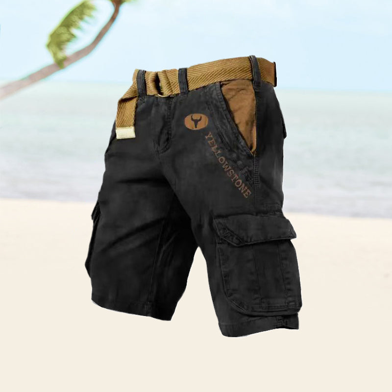 Short cargo robuste homme, polyvalent, idéal pour l'été, le sport ou la détente en vacances.