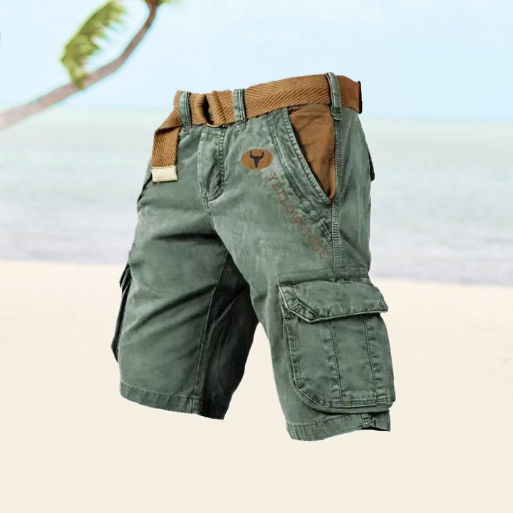 Short cargo homme décontracté, parfait pour le confort estival et les aventures de vacances.