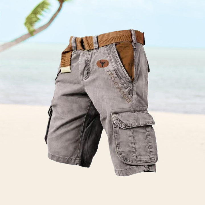 Short cargo homme confortable avec poches, parfait pour l'été, la plage et les vacances.