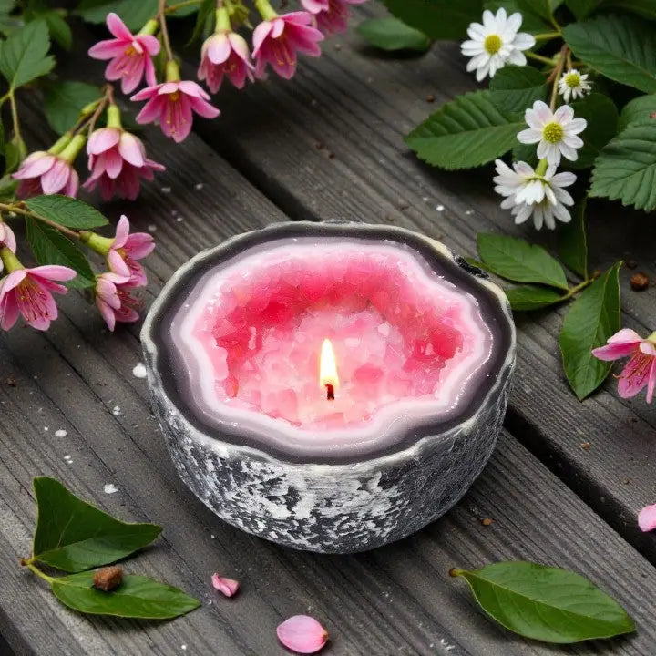 Bougie CalmAura pour une détente profonde et un bien-être optimal. Parfum doux pour ambiance calme et relaxation.