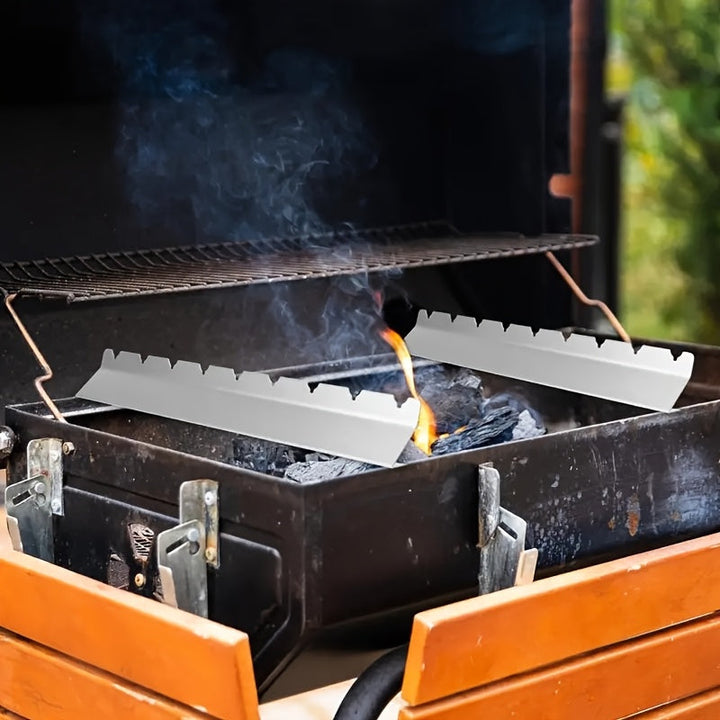 Accessoire de grillade en acier inoxydable pour brochettes, parfait pour votre cuisine extérieure.