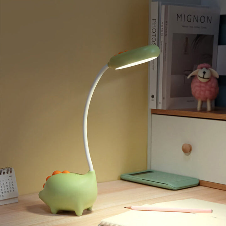 Lampe de bureau LED enfant rose rechargeable, protection oculaire, parfaite pour lecture et devoirs.