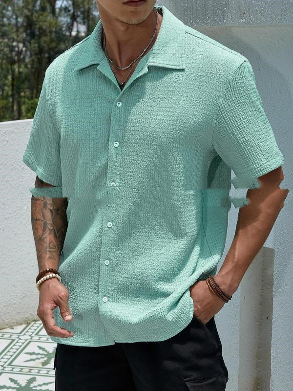 Chemise d'été homme décontractée Jay, manches courtes, pour un look plage ou vacances stylé.