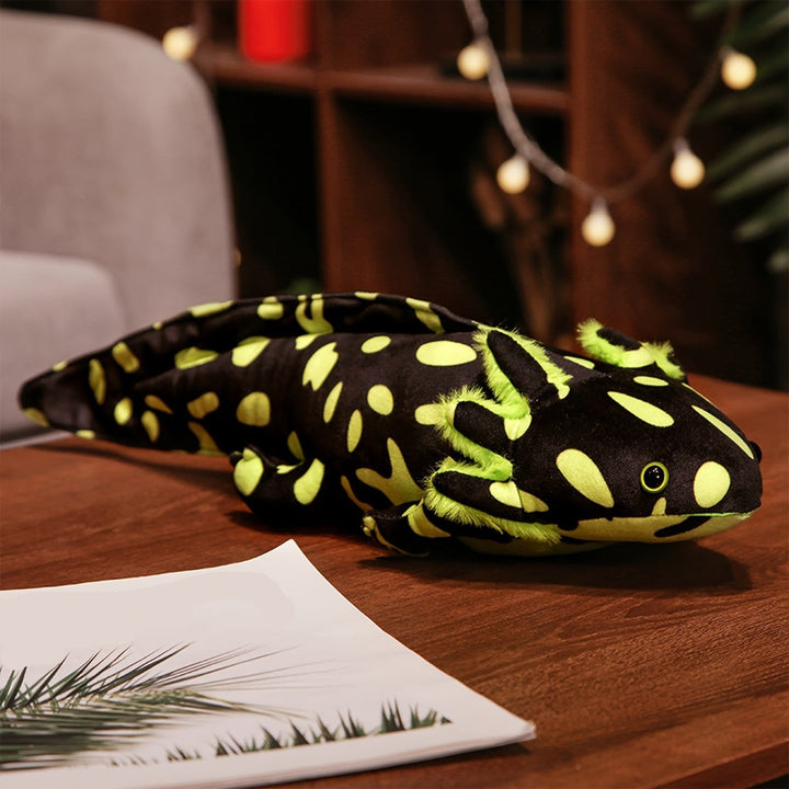 Peluche axolotl rose 42cm, douce au toucher, réaliste, excellent cadeau pour enfant ou ado.