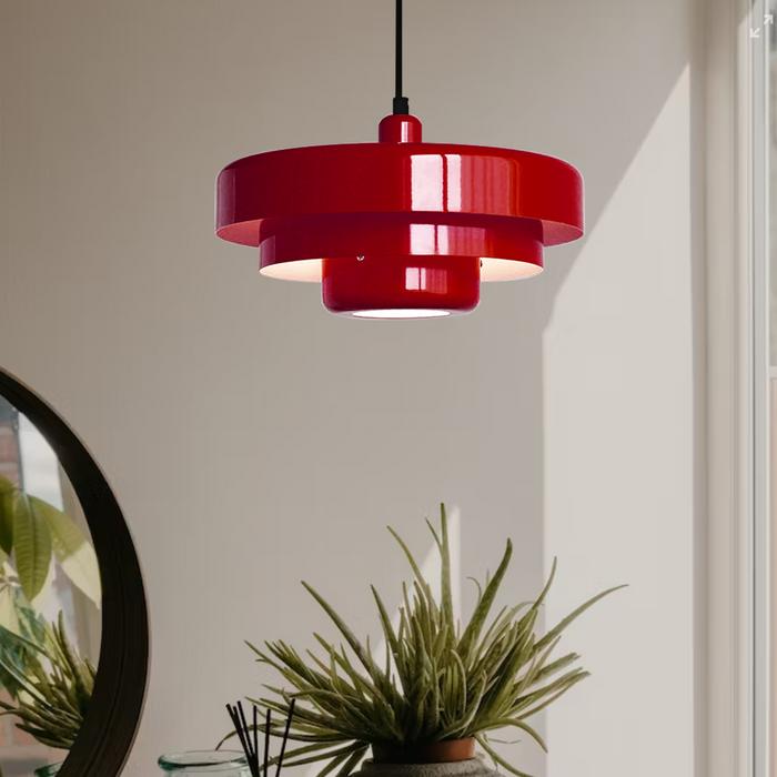 Lampe suspendue industrielle LED, parfaite pour salle à manger. Style vintage, finition en fer.