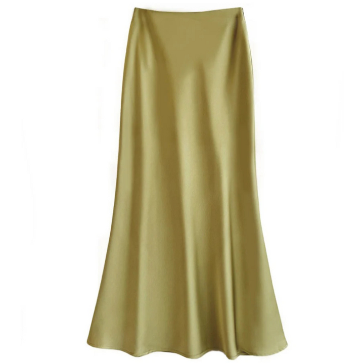 Vêtement d'été femme: jupe longue fluide et confortable, coupe taille haute élégante et moderne.