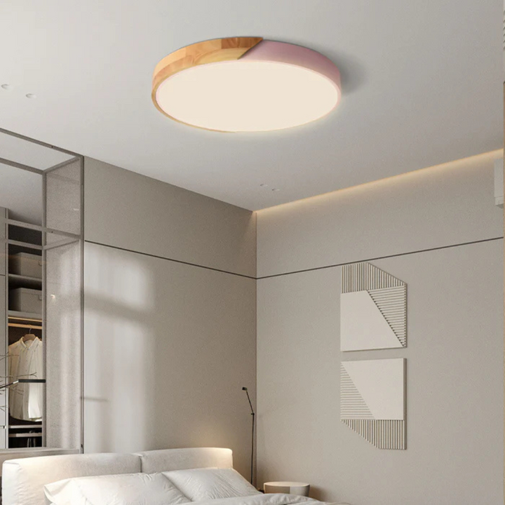Lampe design Delos Skandi, plafonnier LED, accentue le charme d'un bureau scandinave.