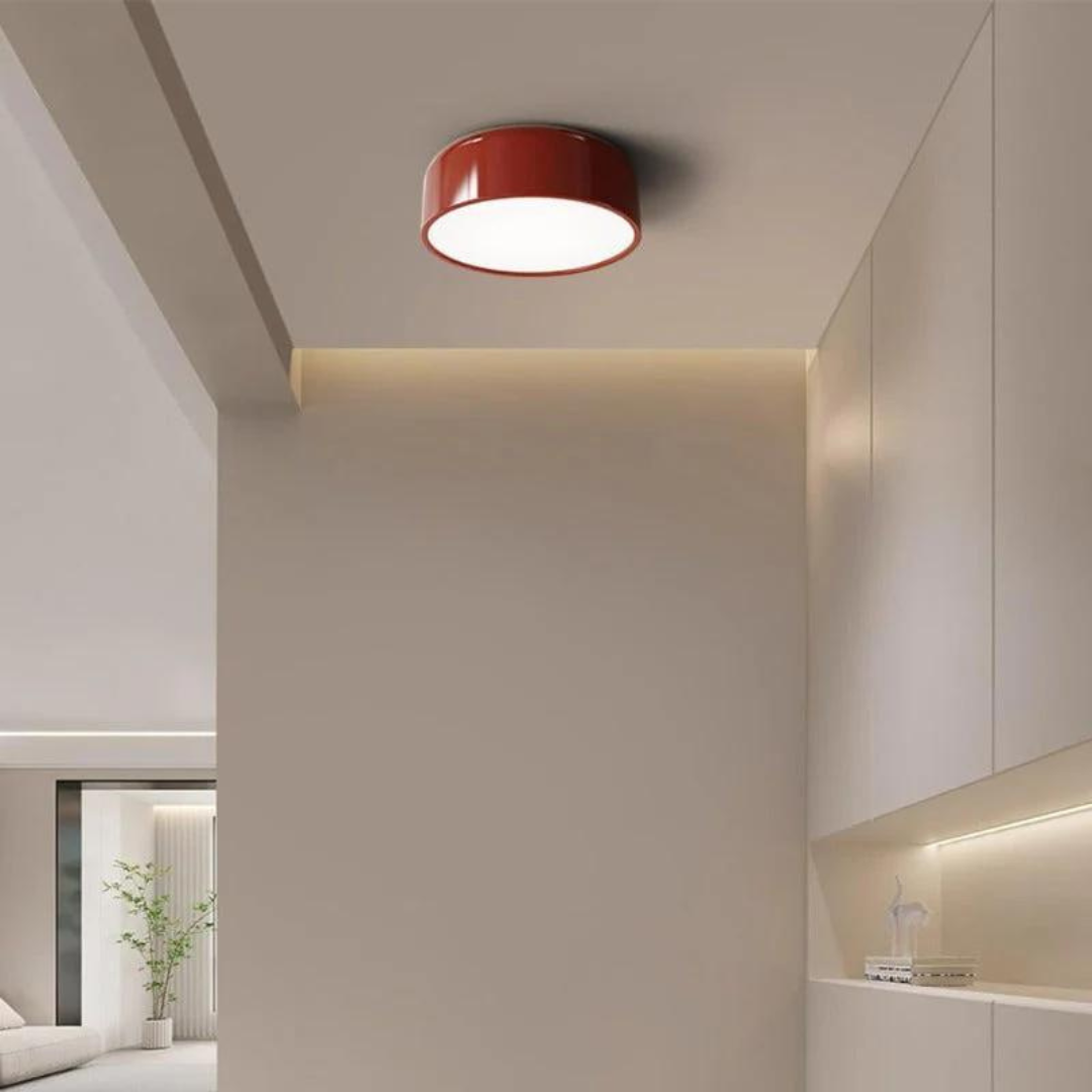 Plafonnier LED vintage élégant en métal et acrylique, design intemporel pour salon ou chambre, éclairage dimmable.