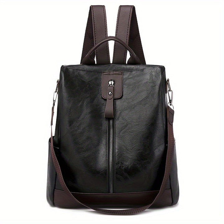Sac à dos antivol élégant femme en cuir végétalien PU, parfait ville/voyage, sécurité.