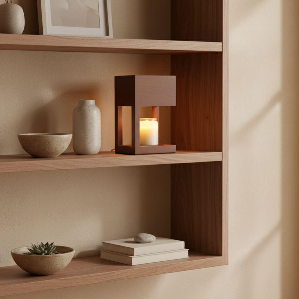 Magnifique lampe d'ambiance scandinave, réchauffe-bougie pour un éclairage décoratif doux.