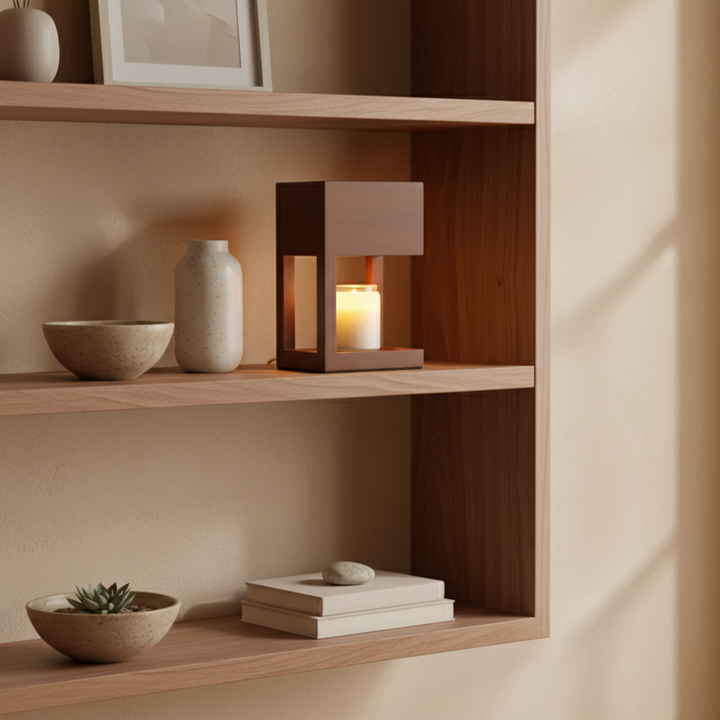 Magnifique lampe d'ambiance scandinave, réchauffe-bougie pour un éclairage décoratif doux.