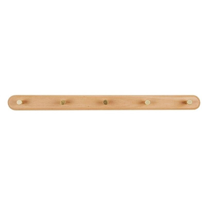 Porte-manteau mural LignaHook en bois de noyer noir et laiton, style contemporain et pratique.