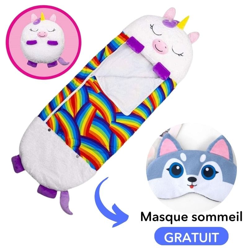 BisouBag : gigoteuse enfant avec design animaux, se transforme en coussin de jeu. Parfait pour les petits.