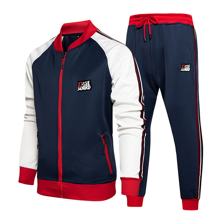 Tenue de sport homme noire, ensemble athlétique décontracté. Veste et pantalon pour le confort et la performance quotidienne.