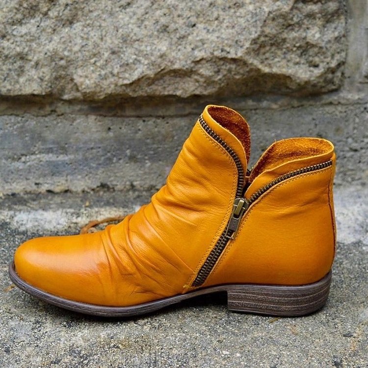 Bottines confortables pour femmes, avec fermeture éclair. Style élégant, parfaites pour la mode automne-hiver.