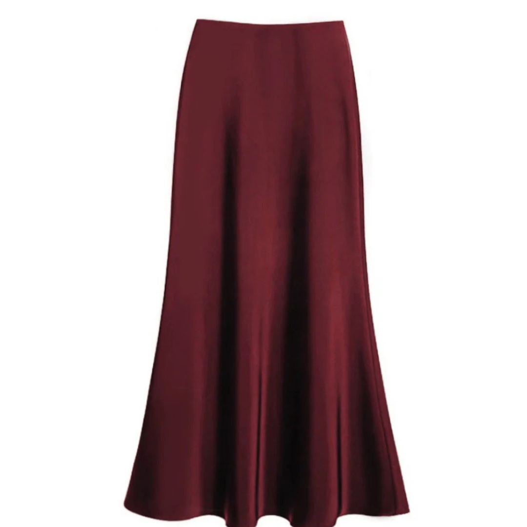 Jupe longue fluide d'été unie pour femme élégante, recherchant confort et style décontracté et chic.