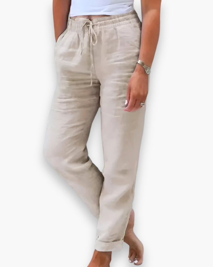 Pantalon confortable pour femme, parfait pour un style quotidien élégant et une mode féminine décontractée.