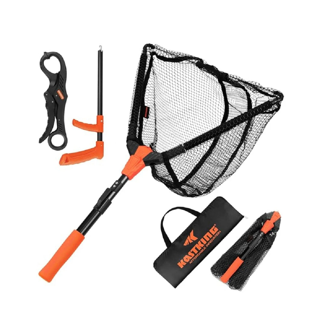 Nasse de pêche pliable et légère avec règle de mesure intégrée pour la capture et relâche.