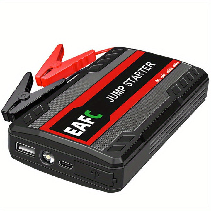 Chargeur et démarreur de voiture portable LuxAuto, solution mobile pour batterie déchargée.
