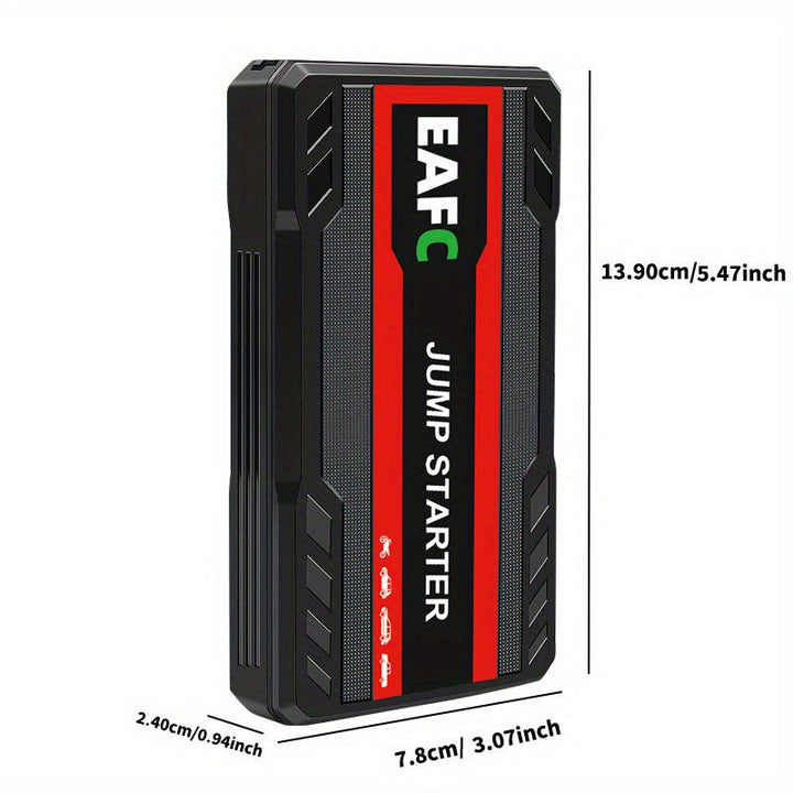 Démarreur d'urgence LuxAuto 12V, booster de batterie portable pour auto et accessoires.