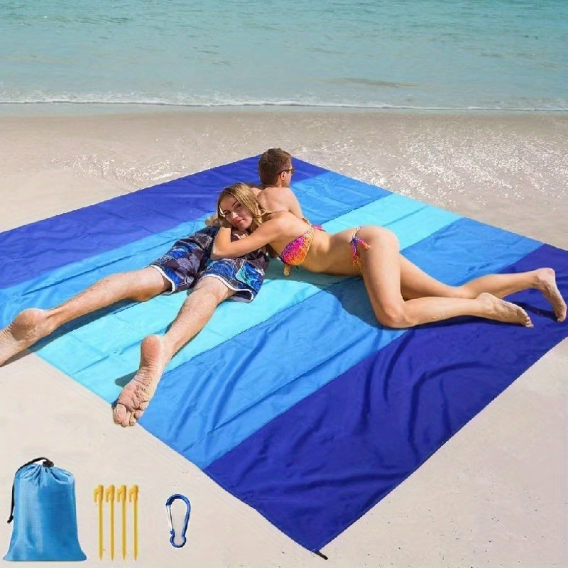 Serviette de plage portable et légère, résistante au sable et à l'eau. Idéale pour l'extérieur et le camping.