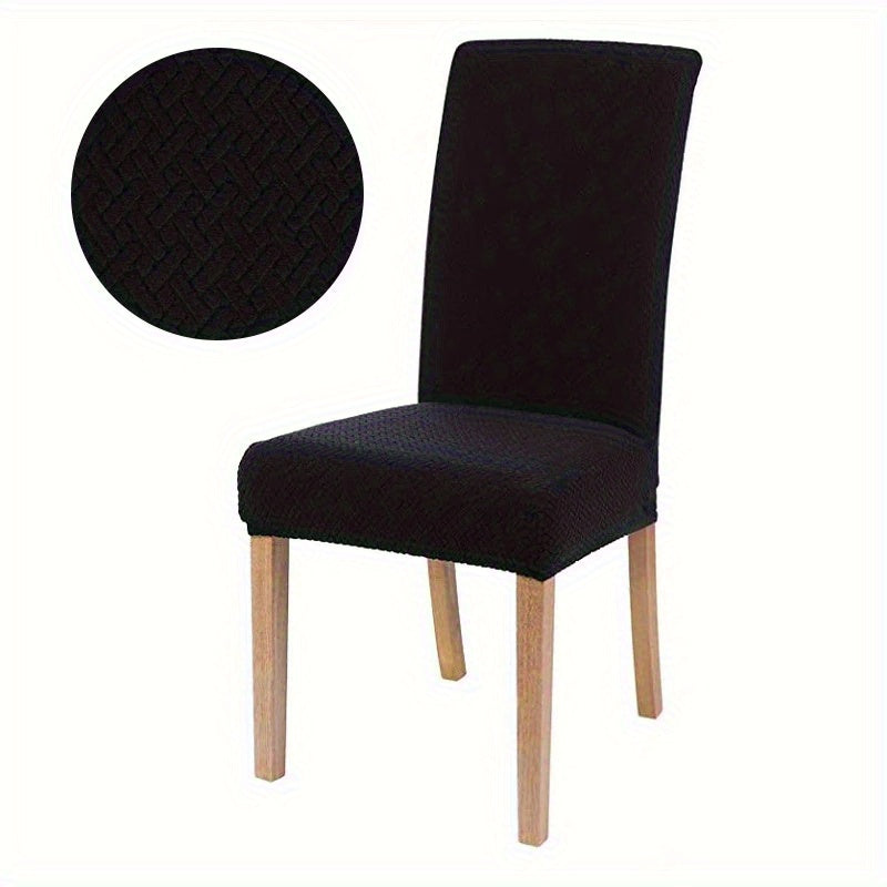 Housse de chaise élastique décorative, motif jacquard. Pour un ameublement frais et protégé dans votre maison.