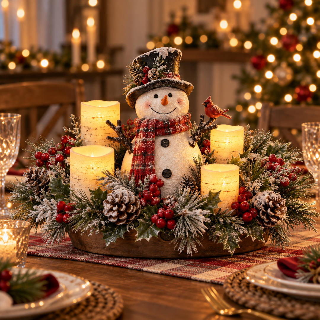 Décoration de Noël LED style bougie, créant une ambiance festive et chaleureuse pour les fêtes de fin d'année.