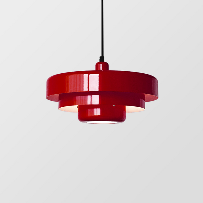 Luminaire suspendu LED pour salle à manger, design industriel chic. Apporte une lumière chaleureuse.