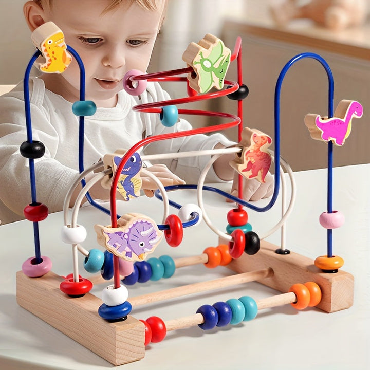 Boulier en bois pour enfants, jouet éducatif qui stimule la motricité fine, la coordination et l'éveil des tout-petits.