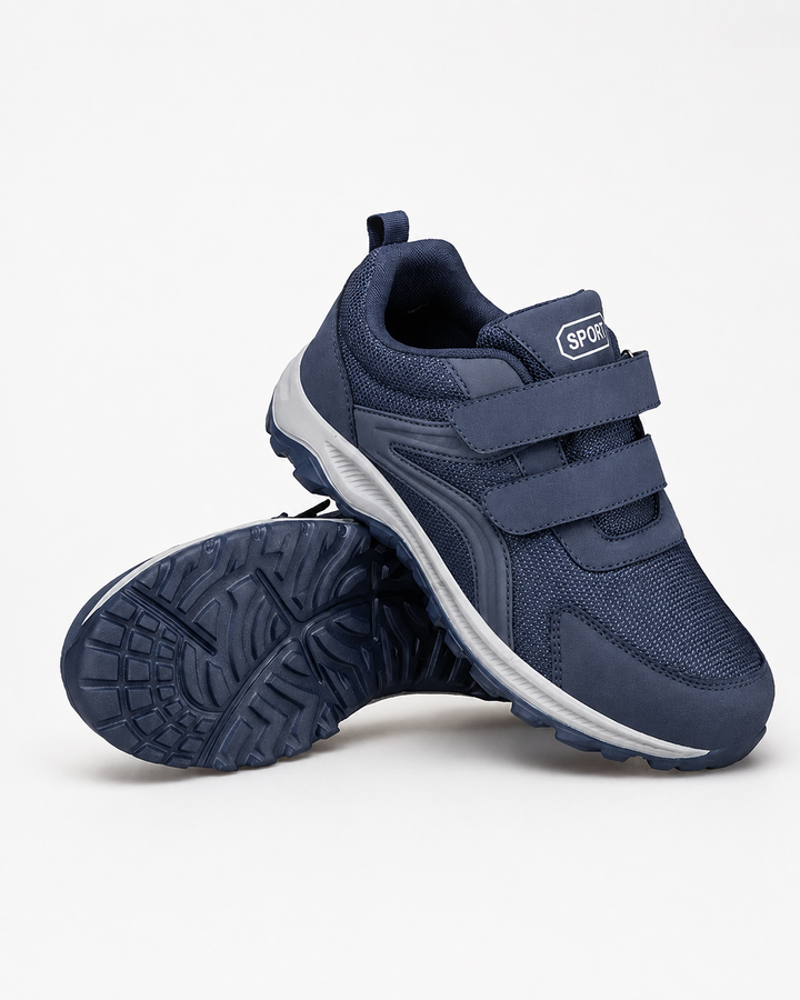 Chaussures de marche confortables pour hommes avec fixation scratch, idéales pour le quotidien et activités légères.