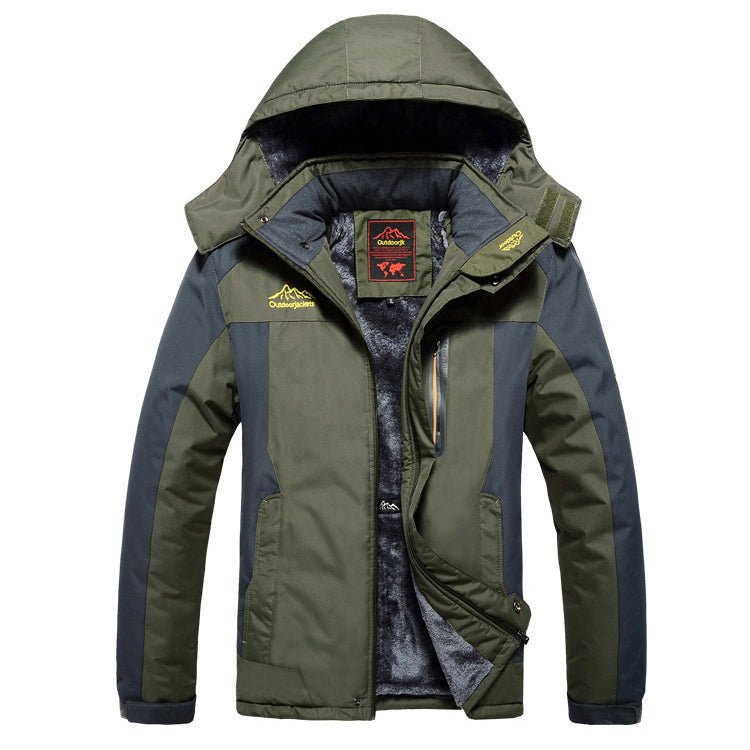 Veste homme moderne, imperméable et chaude. Blouson avec capuche ajustable, parfait pour l'automne/hiver.