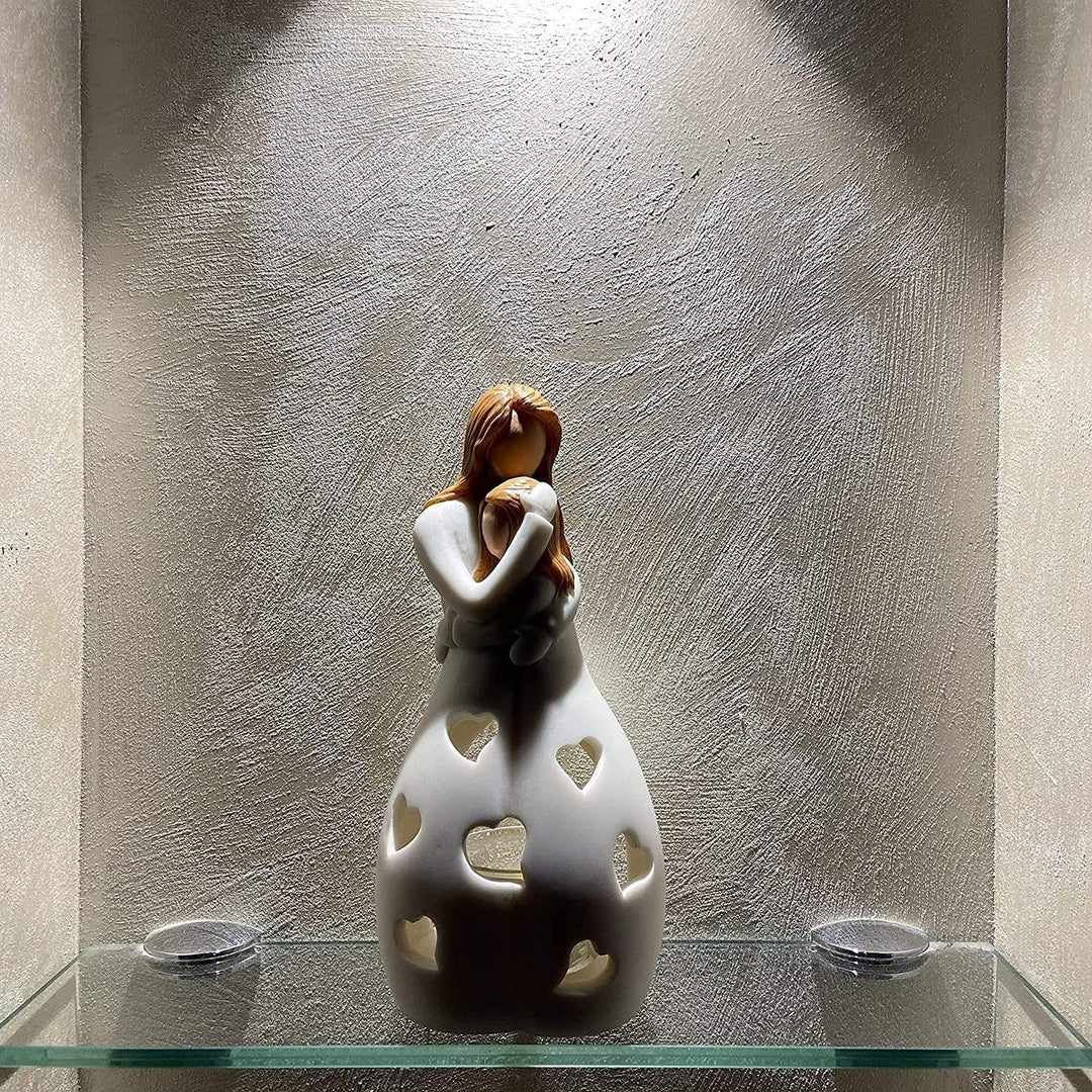 Lampe de table beige en forme de cœur, éclairage LED doux, touche romantique pour toute pièce.