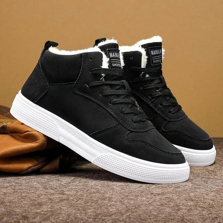 Bottines homme chaudes et confortables pour l'hiver, parfaites pour l'extérieur et le froid, avec lacets.