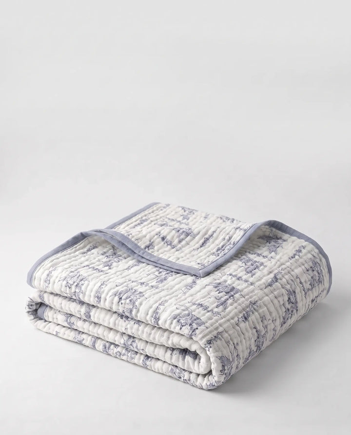Jeté de lit en coton, doux, respirant et confortable, pour une décoration intérieure apaisante.