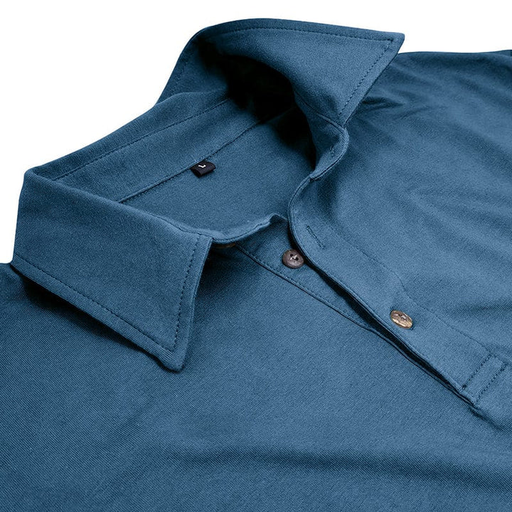 Polo décontracté-habillé homme. Manches longues, offre confort et style pour le bureau ou loisirs.