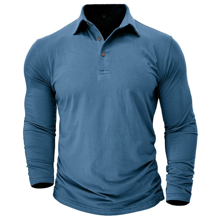 Polo élégant pour hommes, manches longues. Confort et style ajusté pour un look moderne.