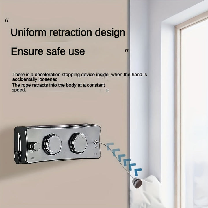 Sèche-linge mural double compact en acier inoxydable, résistant pour tout linge.
