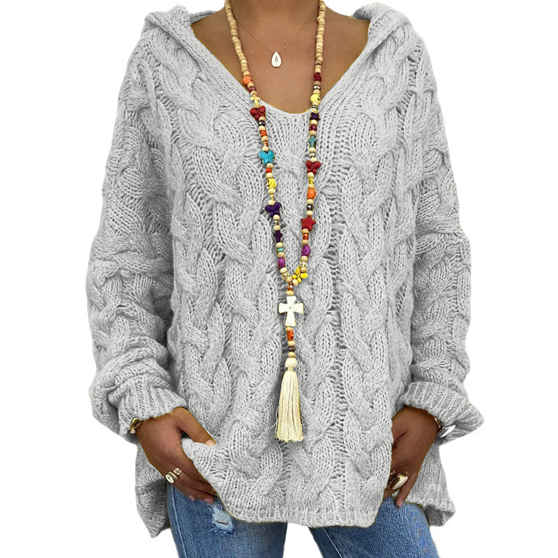 Pull torsadé femme confortable, chaud et élégant pour l'hiver. Idéal style décontracté.