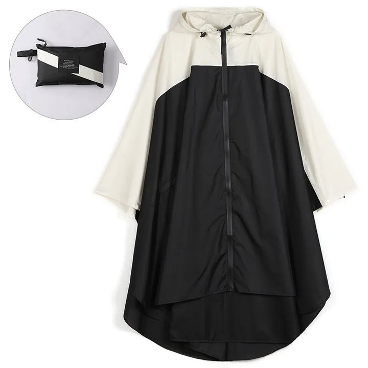 Poncho imperméable unisexe avec capuche. Protection efficace contre la pluie pour activités extérieures.