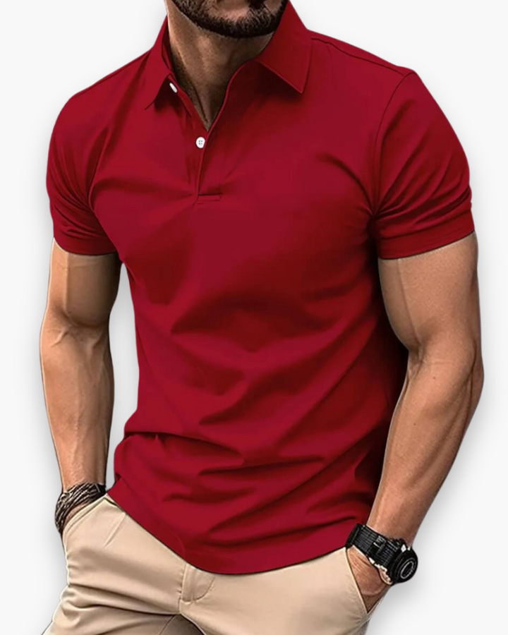 Polo homme vert polyvalent, coupe classique. Style décontracté, élégant et sportif pour un confort quotidien d'été.