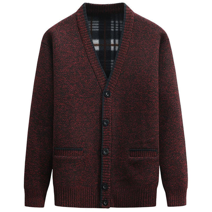 Gilet boutonné homme, col V, couleur unie. Vêtement chaud pour un look automnal confortable et stylé.