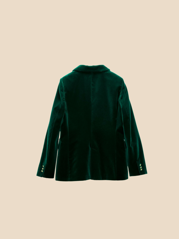 Blazer femme noir élégant, col revers, polyvalent pour le bureau et les soirées, style professionnel.