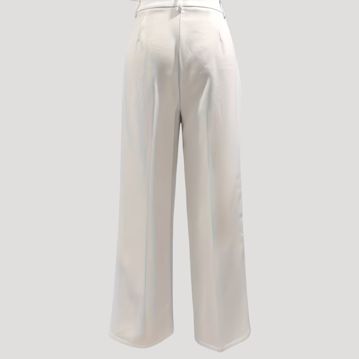Pantalon femme taille haute moderne et intemporel, coupe tailleur pour une silhouette élégante et pro.