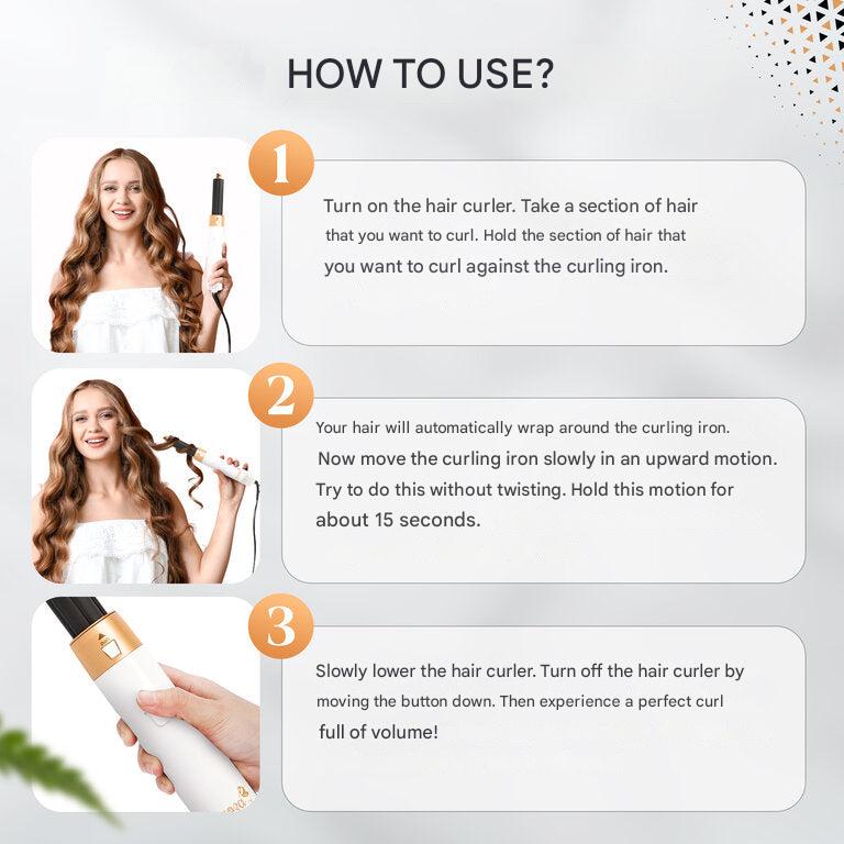 Obtenez des boucles définies et un lissage parfait avec la brosse soufflante 7-en-1 Lyra.
