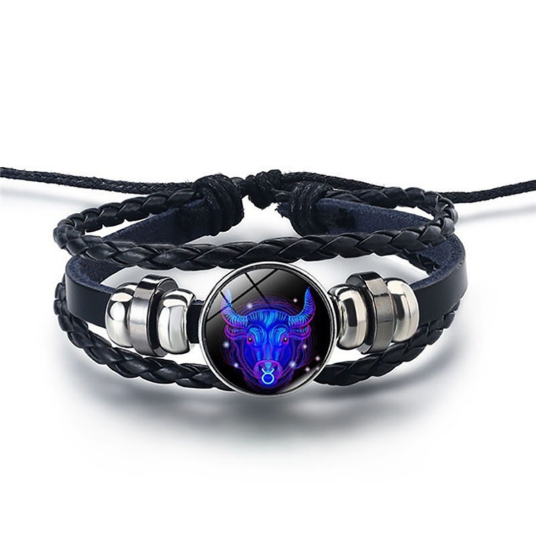 Bracelet zodiaque personnalisable, avec votre signe de constellation et pierres pour la protection.