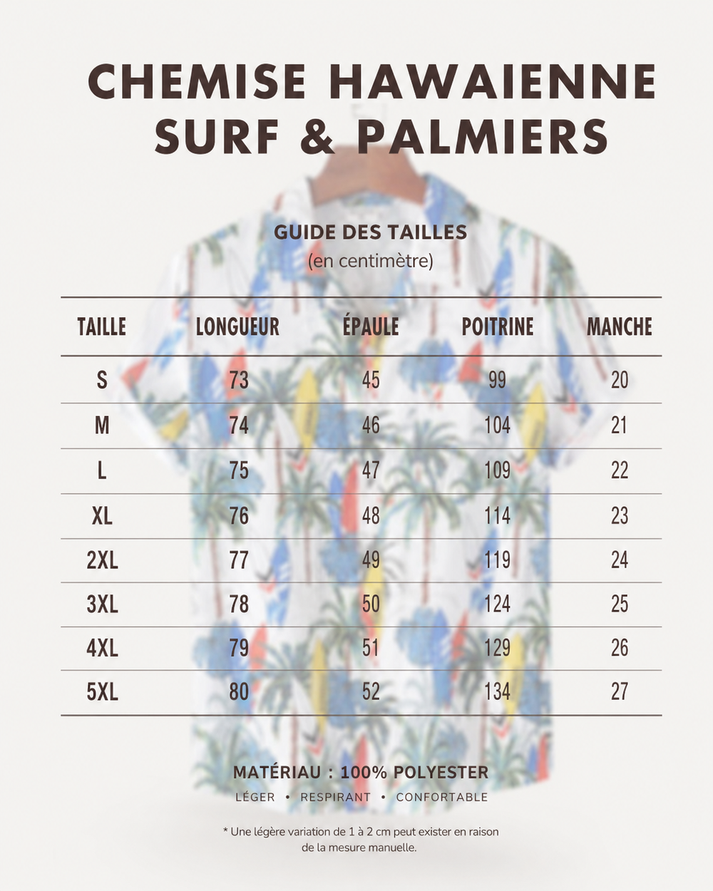Polo homme tropical décontracté avec motif palmiers, parfait pour les vacances d'été et la mode masculine.