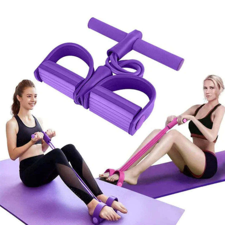 Élastique de fitness violet pour entraînement corporel total, musculation et résistance à la maison.