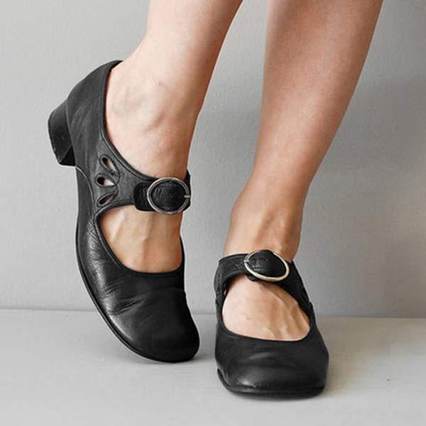 Chaussures décontractées vintage femmes, bout rond, idéales automne. Confort et style orthopédique pour pieds.